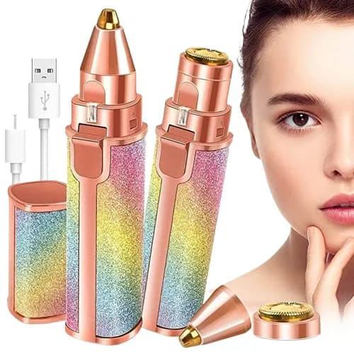 Electric Use Rechargeable Eyebrow Trimmer Razor 2 in 1 Hair Removal Facial Lipstick  pen Shaver for Women Epilator