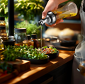Transparent Glass Press Oil & Seasoning Bottle - 200 ML