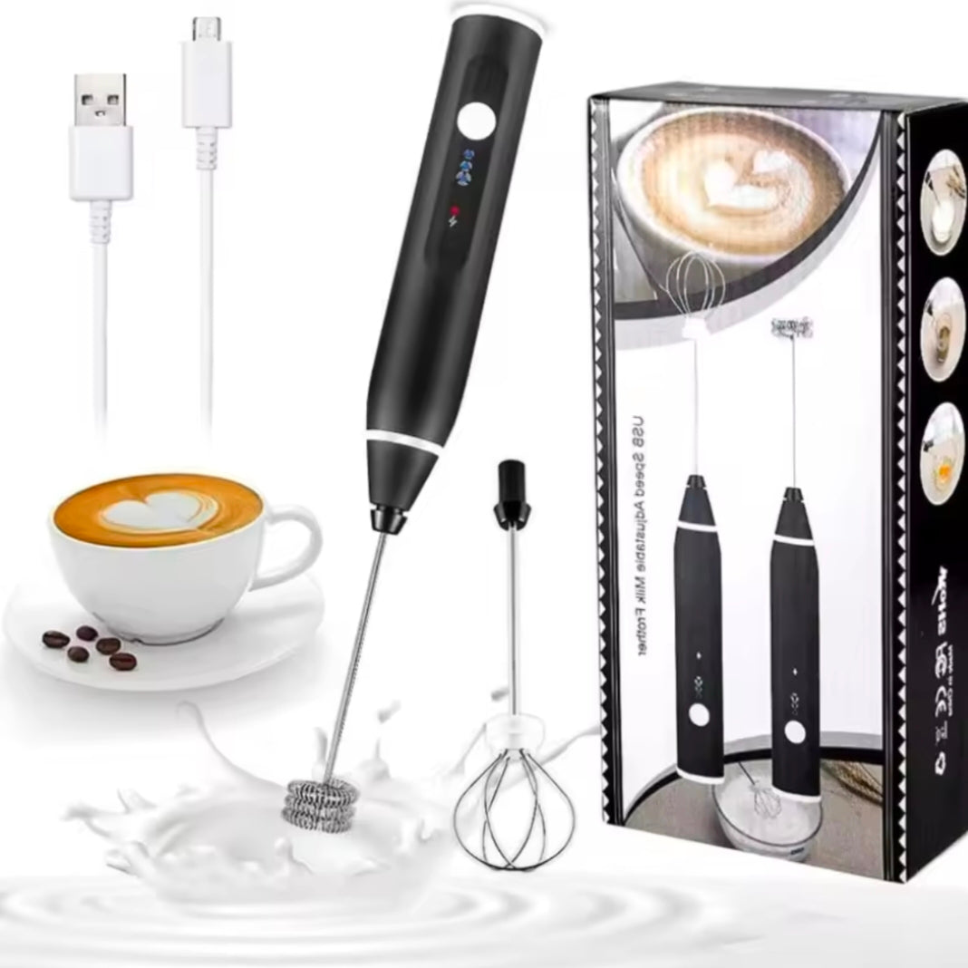 New Handheld Electric Egg Beater Household Small 304 Stainless Steel Milk Frother Electric Mini Coffee Frother Whisk Frother