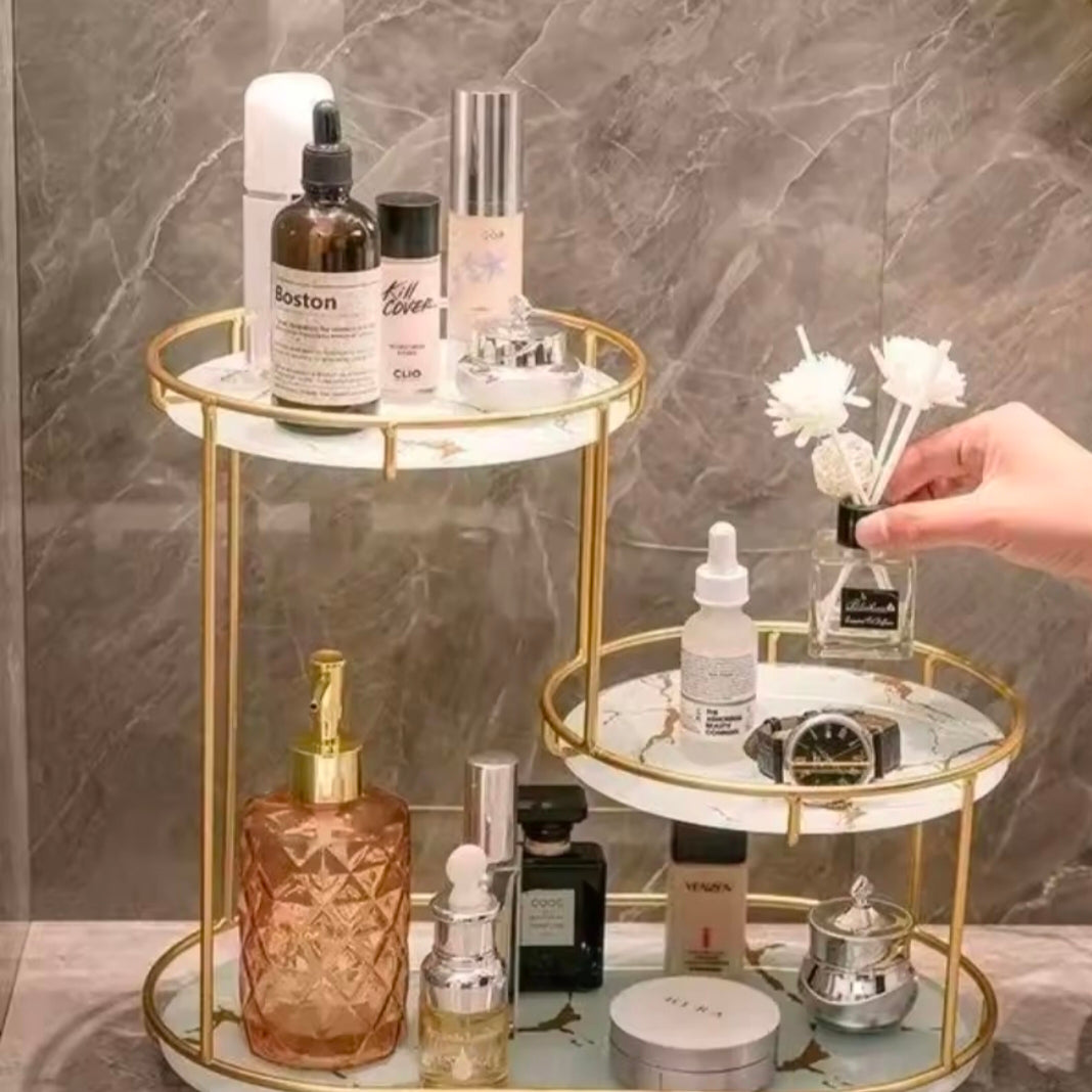Luxury Iron Art Uv Board Cosmetics Storage Rack Makeup Organizer Dressing Table Shelf Bathroom Iron Bird Cage Hodler
