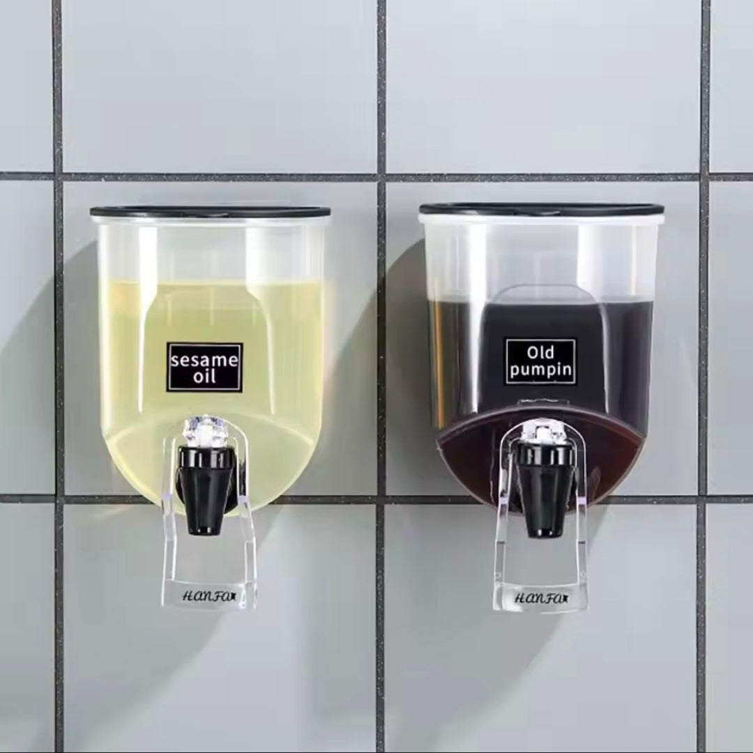 550ml Mouthwash Dispenser for Bathroom Clear Wall Mounted Mouth Wash Container Oil Dispenser for kitchen for kids and Adults