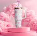 New Large Capacity 40oz Floral Car Vacuum Insulated Stainless Steel 304 Water Bottle Portable Inc king Cup for Vehicle use