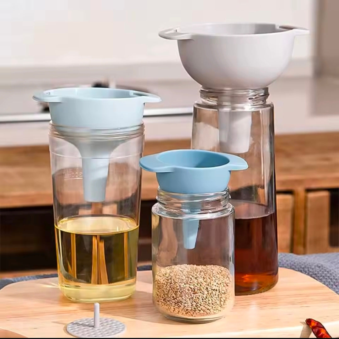 Multifunctional 4 in 1 kitchen Funnels Set With Strainer Filter Detachable Oil Funnel Food Grade Plastic Condiment Funnels