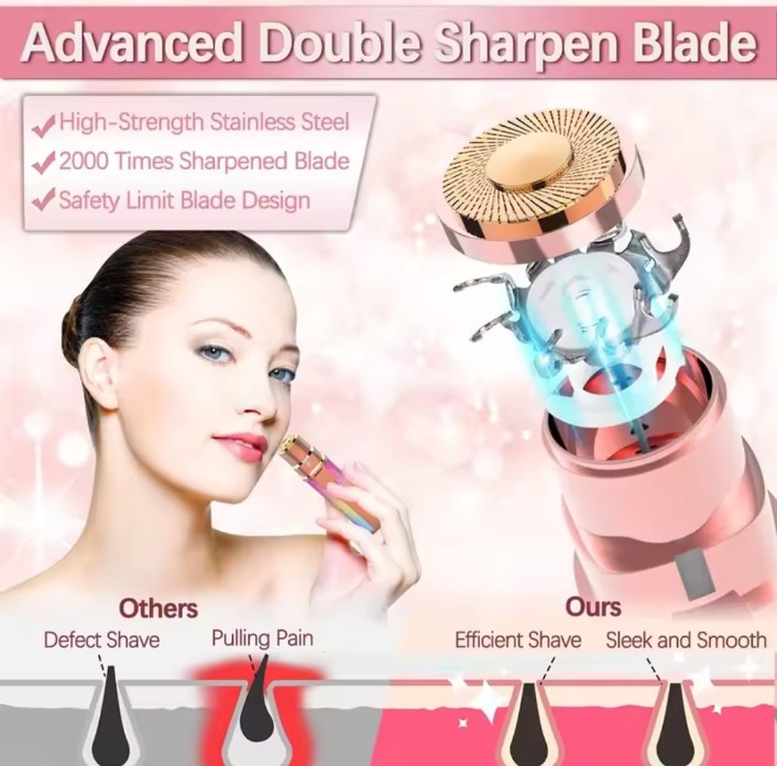 Electric Use Rechargeable Eyebrow Trimmer Razor 2 in 1 Hair Removal Facial Lipstick  pen Shaver for Women Epilator