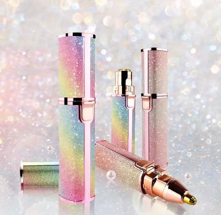 Electric Use Rechargeable Eyebrow Trimmer Razor 2 in 1 Hair Removal Facial Lipstick  pen Shaver for Women Epilator