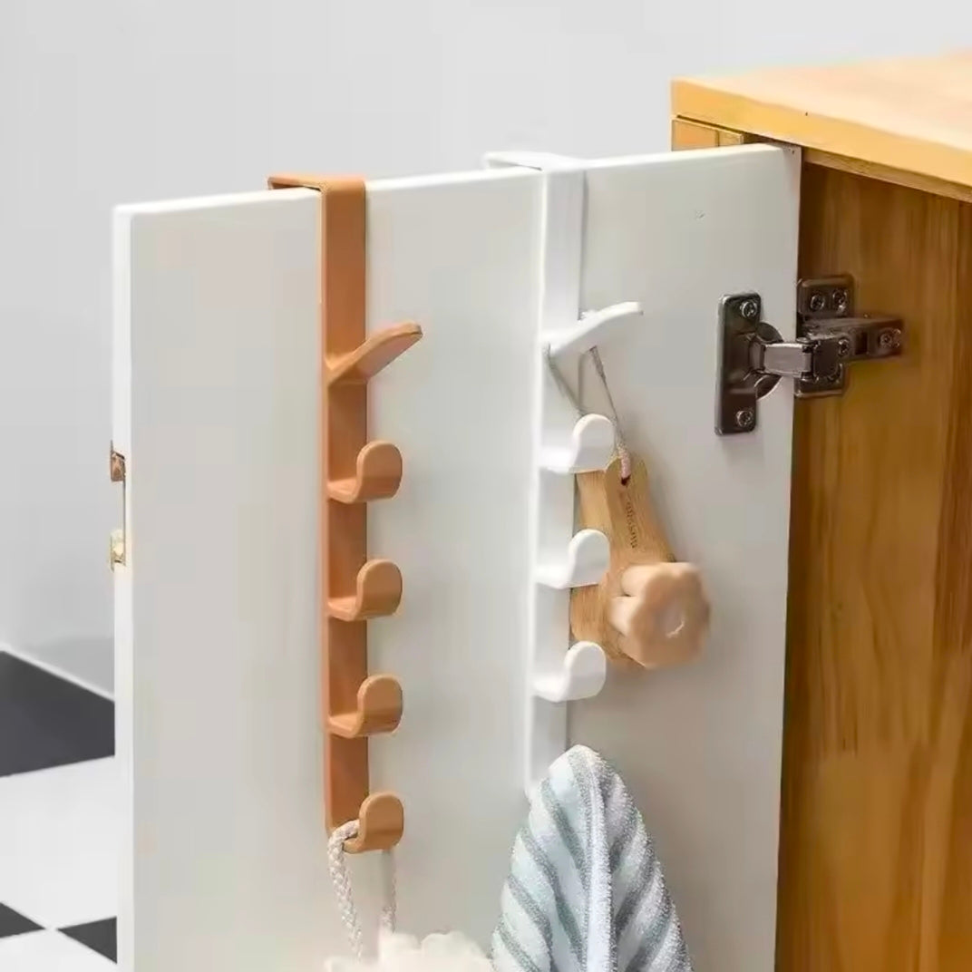Bedroom Door Hanger Clothes Hanging Rack Over The Door Plastic Home Storage Organization Hooks, Purse Holder For Bags Rails