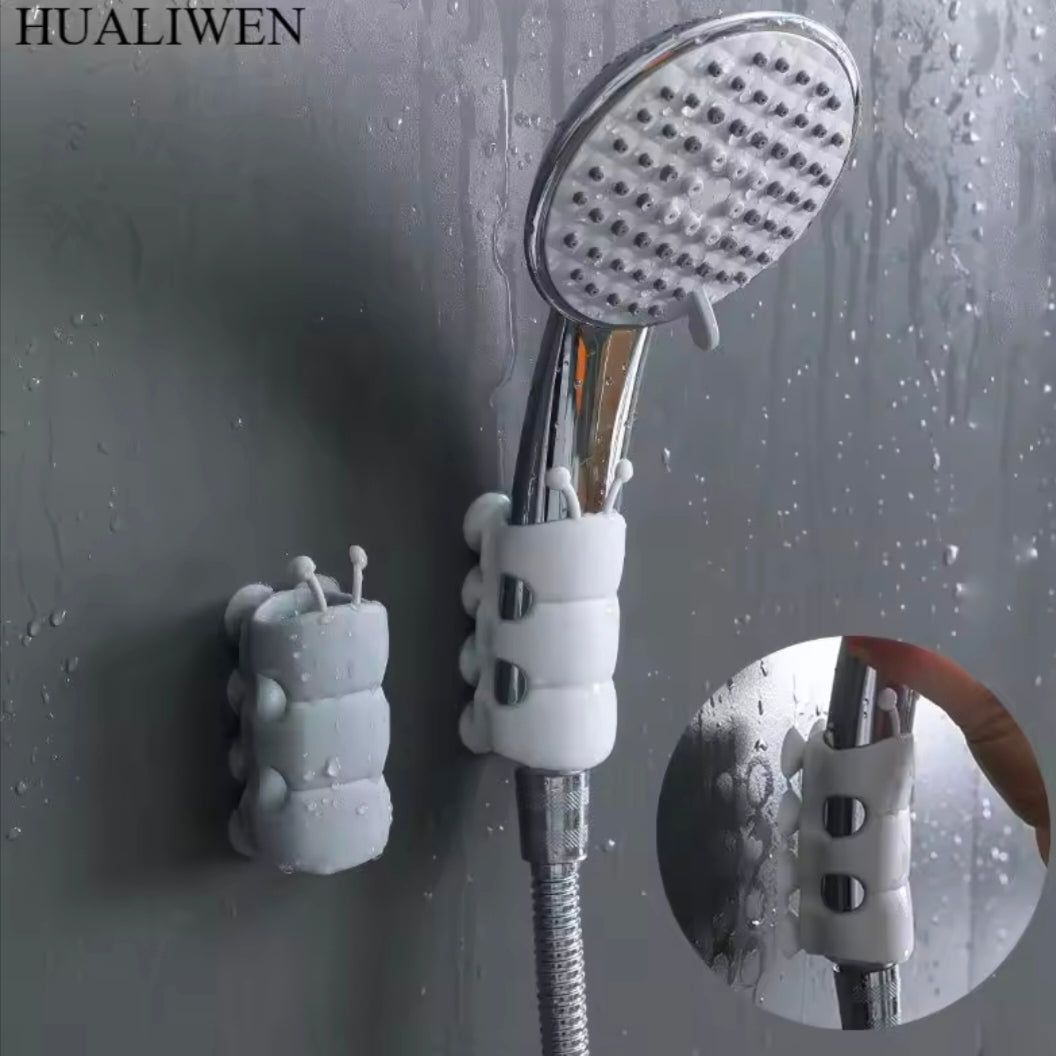 Suction Cup Brackets Removable Silicone Shower Head Holder Wall Mount Shower Head Storage Shelf Rack Bathroom Supplies