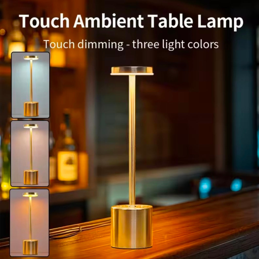 Classic Table Lamp USB Rechargeable Night Light Stepless Dimming Touch Desk Lamp 3 Colors Bedside Lamp Bar Hotel Decoration