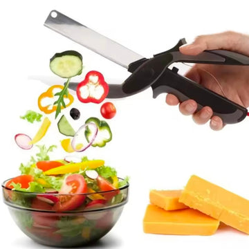 Premium Chop Scissors Cutting Board Scissors Vegetable Easy Cutter Multifunction Separable Kitchen Scissors with Knife Sharpener