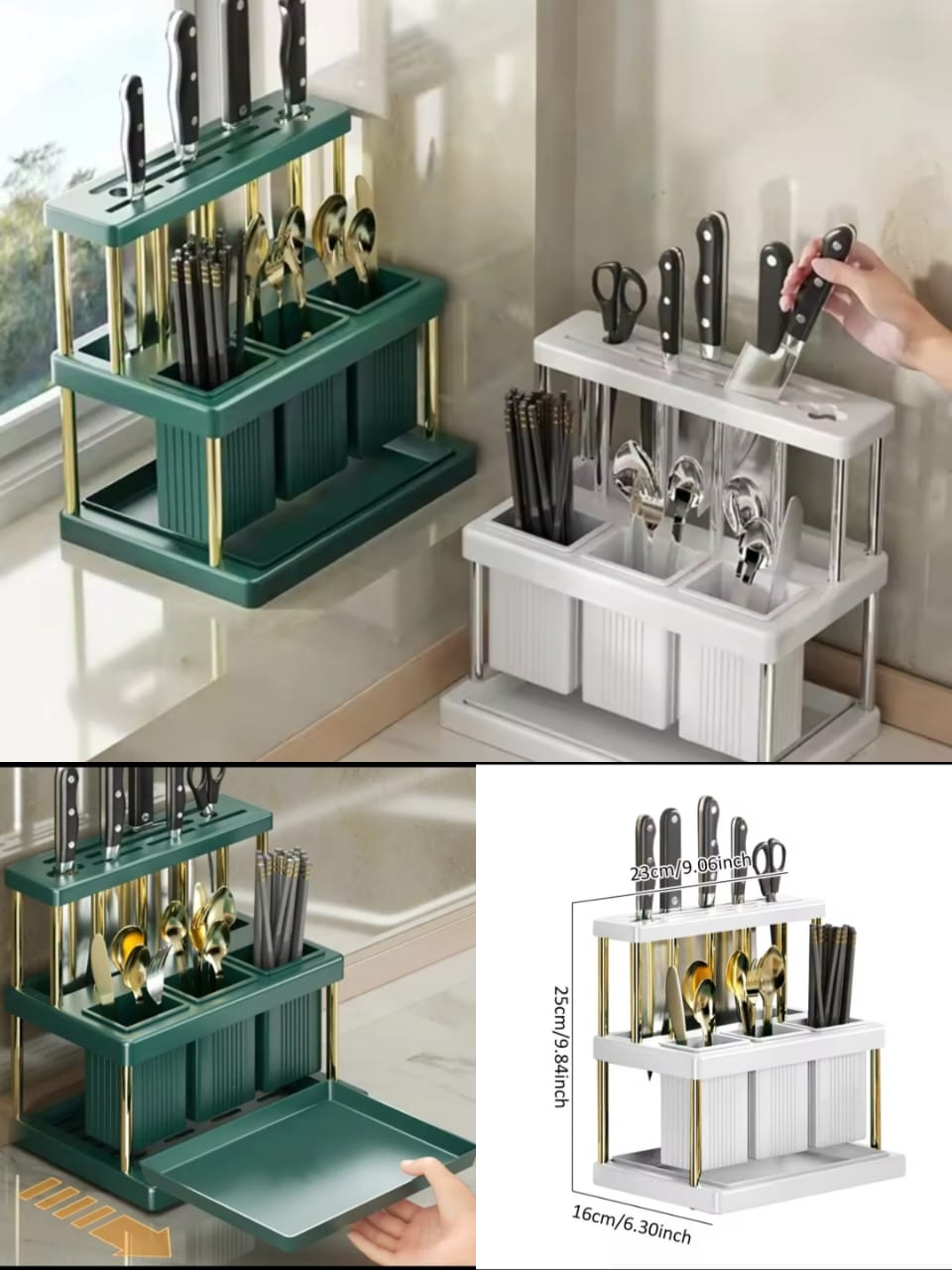 Multi-Functional Kitchen Spoon Fork Chopstick Knife Organizer Saving Kitchen Utensil Organizer Rack Kitchen