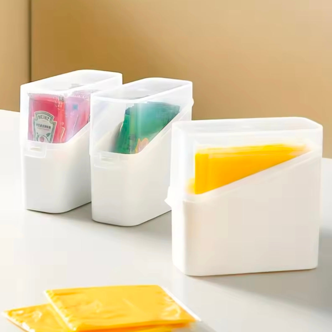 Japanese Style Tilted Transparent Lid Storage Box Cheese Tea Coffee Storage Organizer Small Item Classification Container