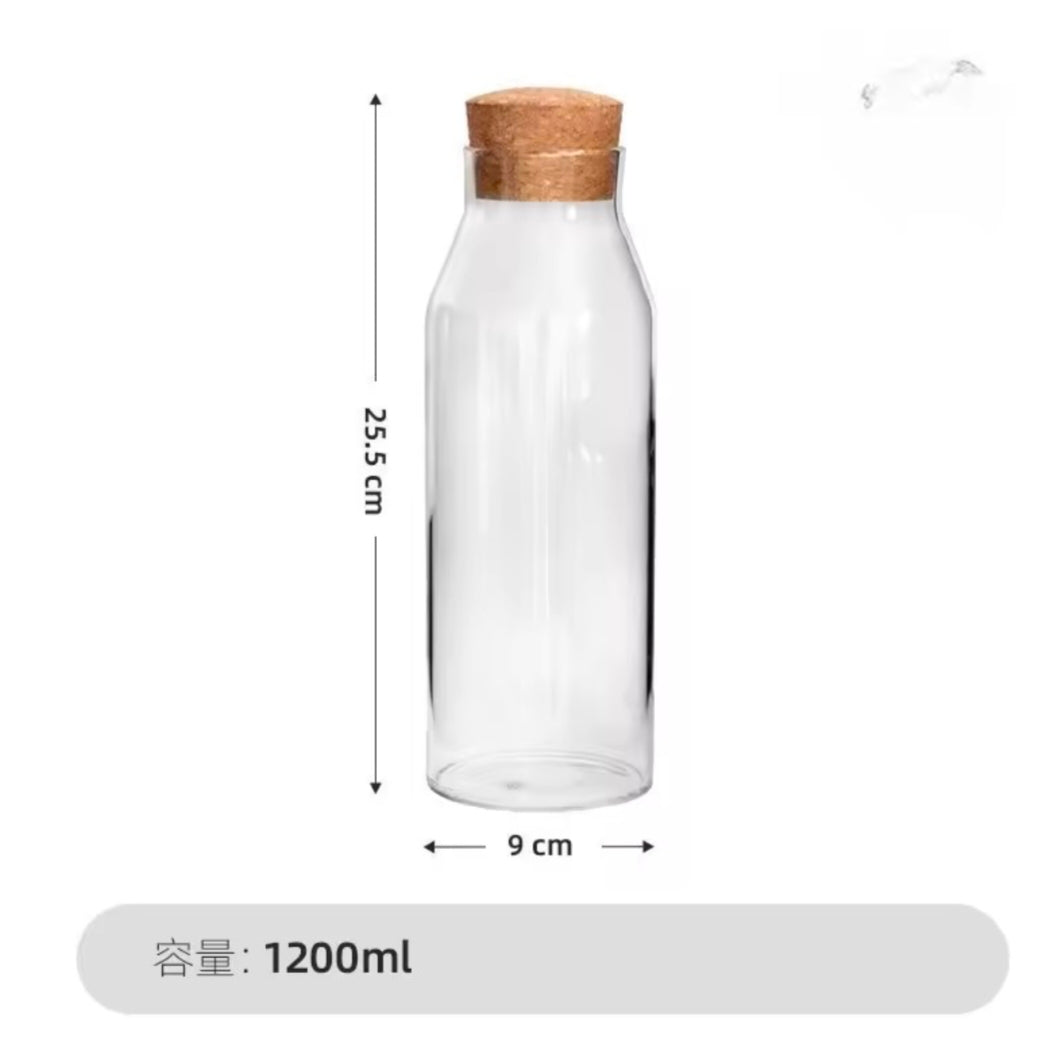 Creative Transparent Glass Nut Coffee Tease Storage Jar Cork Food Spice Sealed Storage Jar Home Moistureproof Coffee Tea Bottle