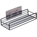 No Drilling Rectangle Iron Storage Rack Strong Adhesive Bathroom Kitchen Shelf Bathroom Toilet Organizer Stainless Steel Hook In