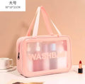 Portable Makeup Bag Large Capacity Make Up Brushes Lipstick Powder Travel Cosmetics Storage Toiletry Bag Waterproof Transparent