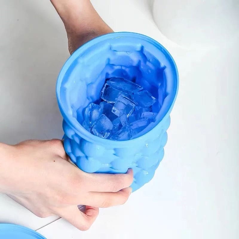 Silicone Ice Cube Maker – Portable Ice Ball Bucket with Lid