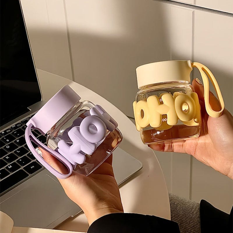 Cute Glass Bottle With Silicone Grip