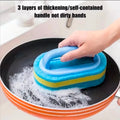 Scrub Brush With Handle Multi Surface Sponge Cleaner for Bathtub Tile kitchen Bathroom Heavy Duty Cleaning Tool