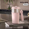 Double-Sided Coffee Cup Portable Outdoor Thickened 316 Stainless Steel Insulated Water Bottle for Women Car-Voyage High Aestheti
