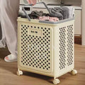 Household New Products Multifunctional Foldable Laundry Basket Toys Clothes Plastic Storage Basket with Wheel Handles