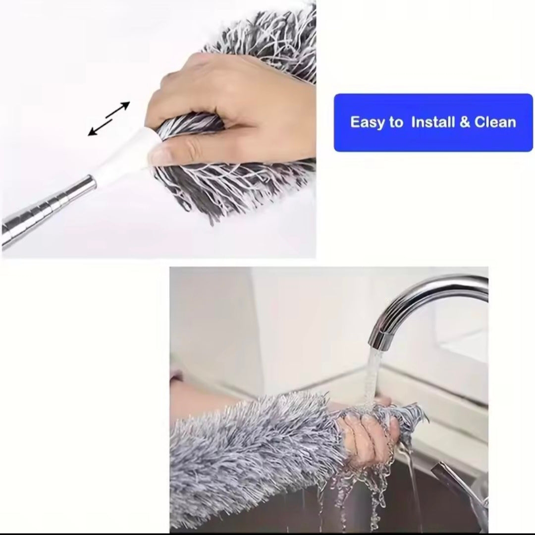 Multifunctional Retractable duster With Bendable Head-Reusable and Washable for High Ceilings Furniture and Car Cleaning