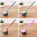 Flower Shape Steel Wire Ball Brush Long Handle Metal Scouring Pad Kitchen Bathroom Pan Pot Cleaning Coffee