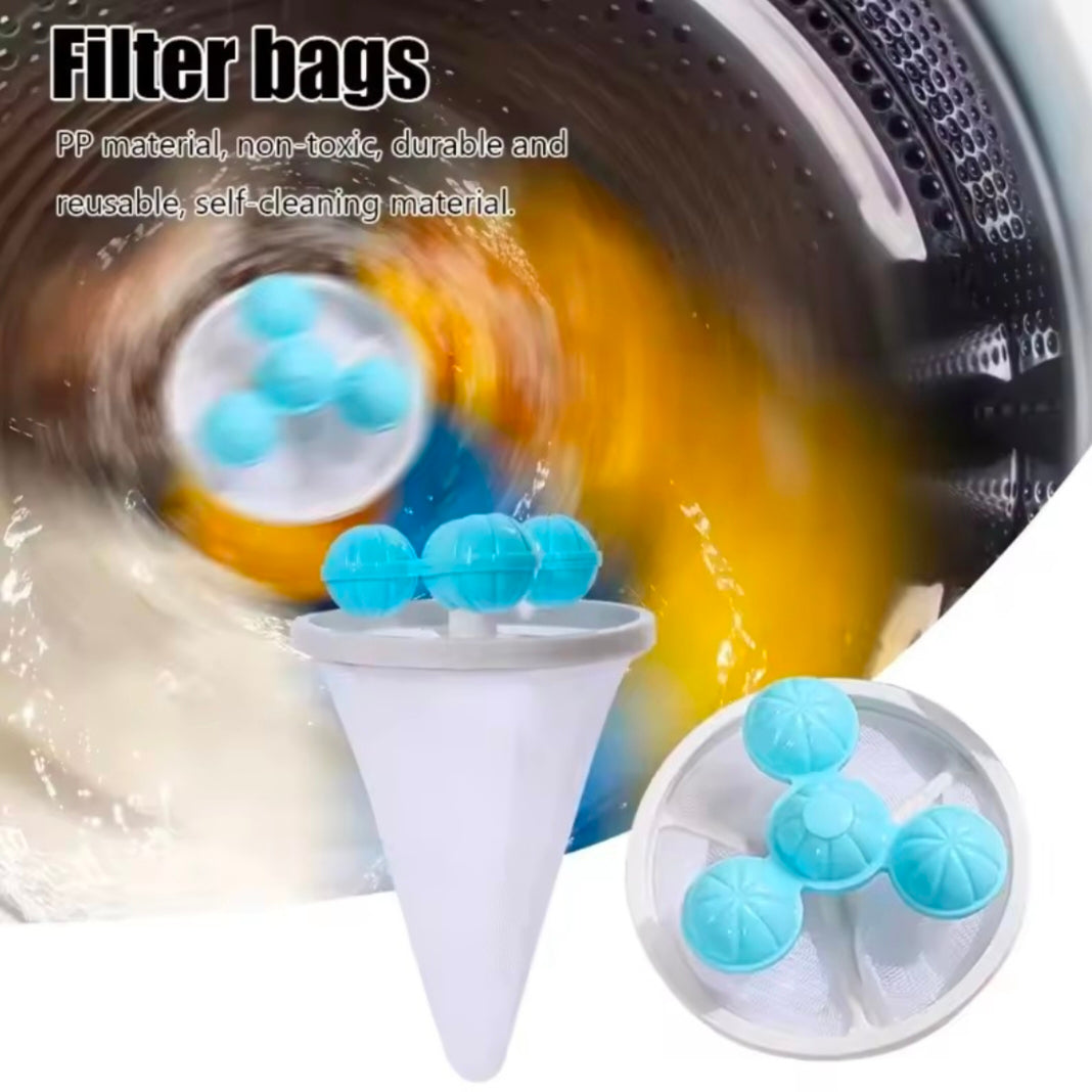 3pcs Laundry Hair Remover Washing Machine Washing Machine Hair Remover Floating Velvet Filter Bag Lint Pet Hair Catcher Durable