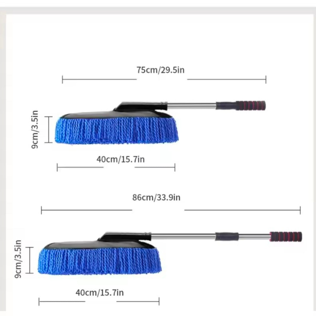 Car Wash Mop Retractable Fiber Wax Mop Car Wax Brush Cleaning Tool Car Wash Without Damaging Paint Dust Removal Fiber Duster