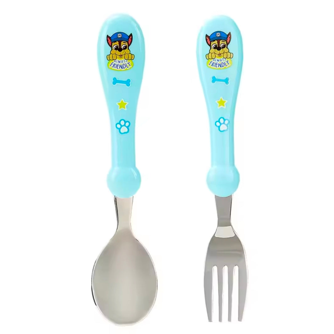 OPP Bag Genuine PAW Patrol 2pcs Cartoon Kids Spoon Fork Set Dessert CHASE SKYE Baby Gadgets Feed Kid Children's Cutlery Toy Doll