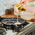 Lmetjma Smiley Face Pancakes Pan 100% Non Stick Griddle Pancake Maker With 7 unique Faces for Breakfast Magic Jt196