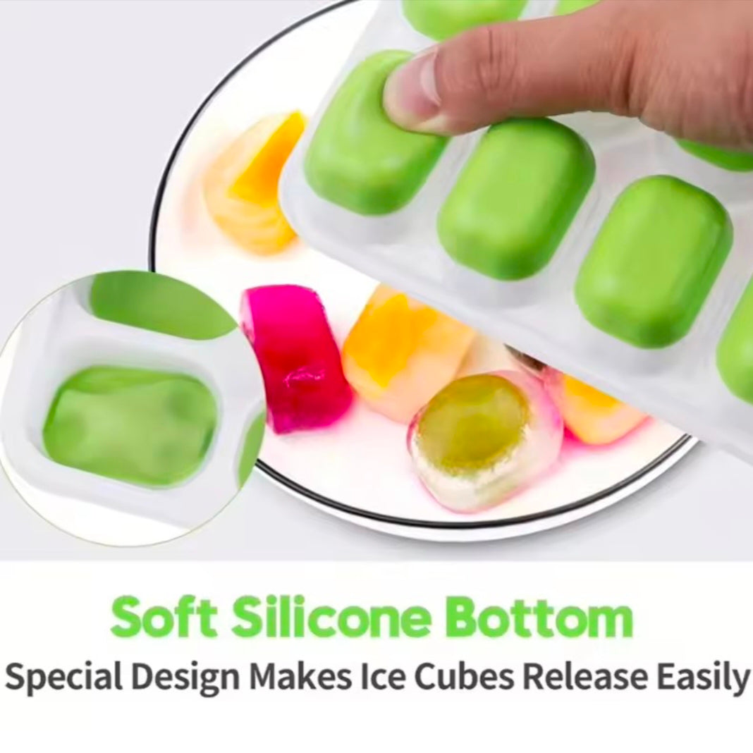 Multi-Colo PP+TPR Ice Cube Trays Reusable food-Grade Molds for Party Decor & Easy Home Storage With Leak-proof Design