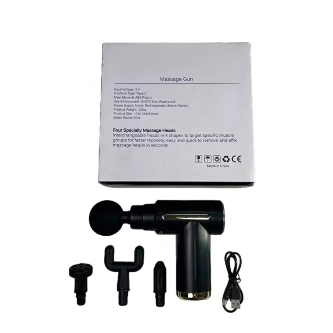 Mini Fascia Massage Gun Powerful Mini Deep Tissue Massage Gun for Muscle Recovery & Pain Relief with 4 Attachments