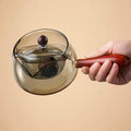 Chinese Tea Ceremony Casual Pot Small Green Orange Boiling Teapot Teapot Chinese Kung Fu Tea Set Side Handle Glass Teapot