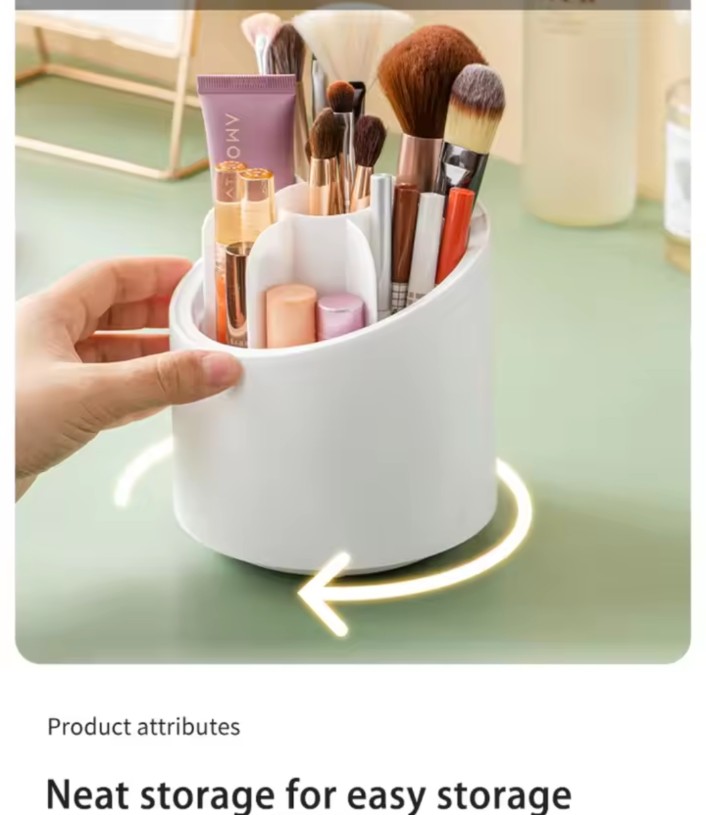 Rotating Makeup Brush Storage Box portable Multifunction Dust Proof Desktop Organizer Lipstick Shadow Cosmetic Holder