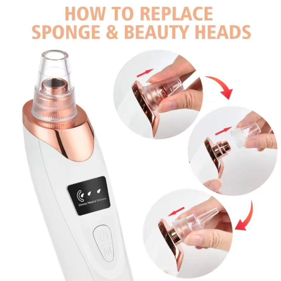 Blackhead Remover Nose T Zone Pore Vacuum Acne Pimple Removal Vacuum Suction Tool Facial Diamond Dermabrasion Machine Face Clean