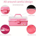 Three-layer multi-purpose storage box, folding tool box/craft box/sewing supplies storage box/medicine box
