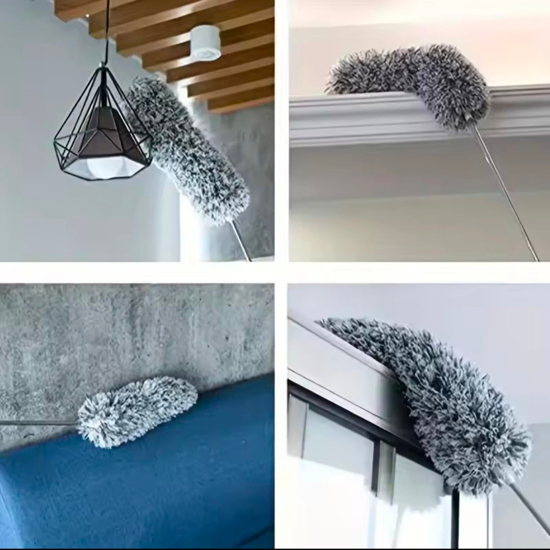Multifunctional Retractable duster With Bendable Head-Reusable and Washable for High Ceilings Furniture and Car Cleaning