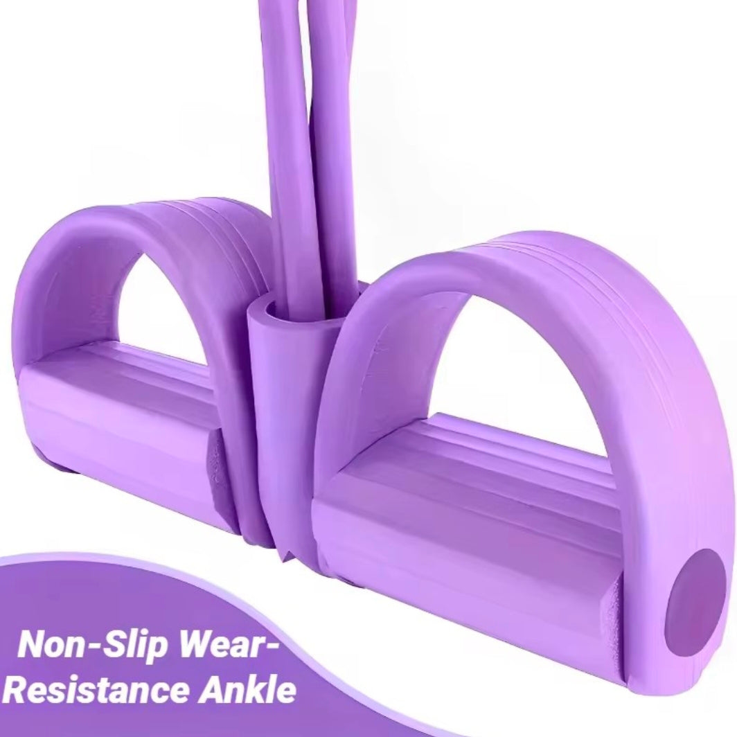 Four-Tube Pedal Tensioner Multi-Functional Household Fitness Equipment Yoga Abdominal Strengthening Elastic Band TensionRope