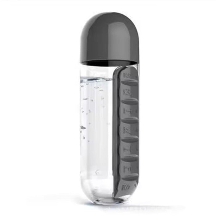 Seven-day pill Case Cup 600ml Sports Water bottle Plastic Convenient With Daily pill Box Organizer Drinking Tour Hiking Cup