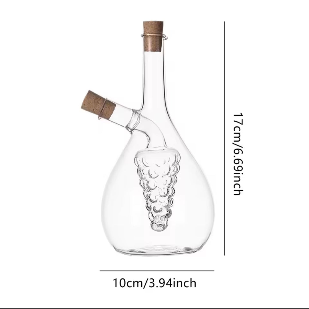 Olive Oil And Vinegar Dispenser Double Pourer Spout Stoppers Transparent Soy Sauce Dispenser 2 in 1 Glass Oil Battle for Kitchen