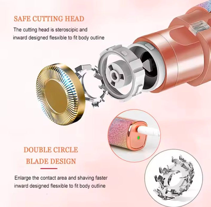 Electric Use Rechargeable Eyebrow Trimmer Razor 2 in 1 Hair Removal Facial Lipstick  pen Shaver for Women Epilator