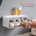 Wall Mount Spice Rack Organizer Sugar Bowl, Salt Shaker Seasoning Container Spice Boxes with Spoons Kitchen Supplies Storage Set