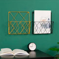Metal Wall Mounted Magazines Newspaper Storage Rack for Home Office Books Newspapers Files Folder Desktop Tabletop Display Stand