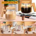 Automatic Electric Coffee Stirring Cup Maple Wood Pattern Shake Cup High Aesthetic Value Breakfast Cup Home Living Goods