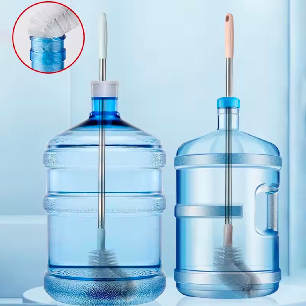 Household Bucket Washing Brush With Stainless Steel Rod Plastic Water Dispenser Water Bucket Cleaning Brush Cleaner Gadgets