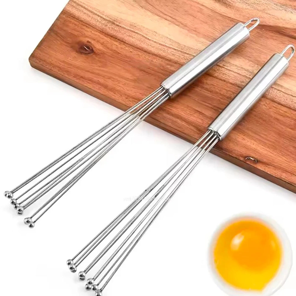 10/12inch Stainless Steel Eggs Whisk Multifunctional Eggs Beater Handle Ball Coffee Milk Mixer Agitator Kitchen Cooking Tools
