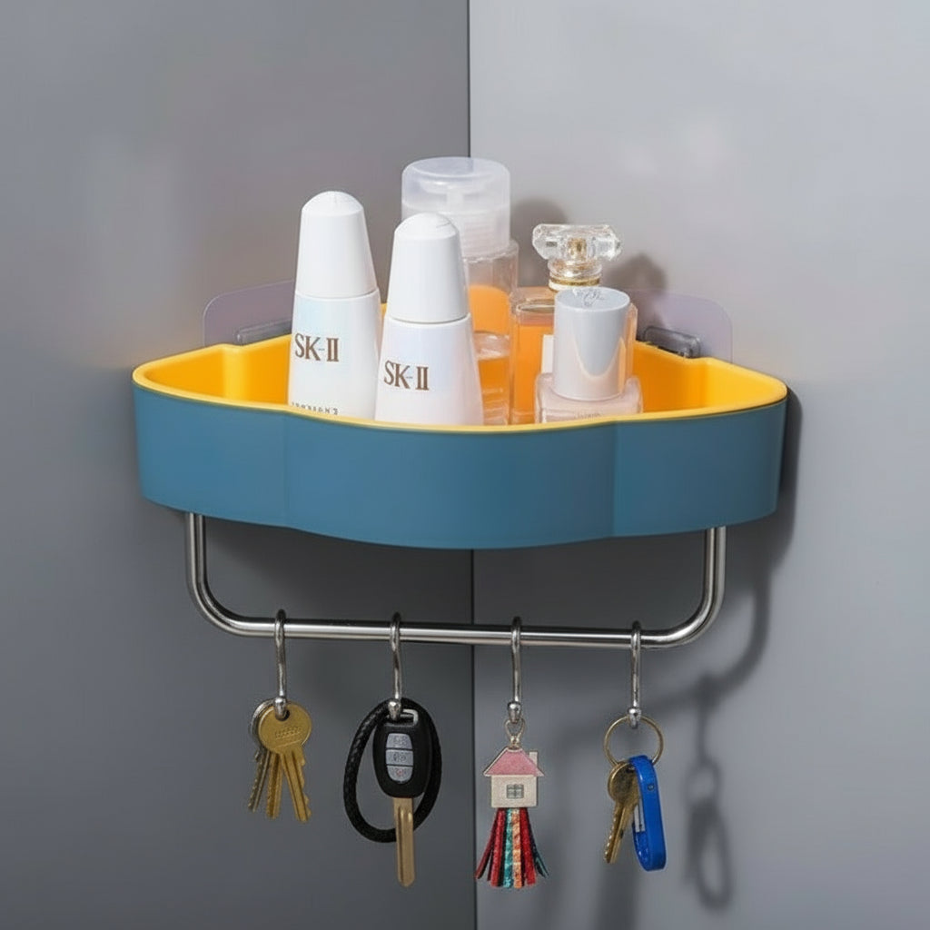 Bathroom Corner Shelf Without Drilling Origanizer Toilet Shampoo Gal Storage Basket Decoratioe Shower Rack Holder Accessories