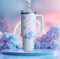 New Large Capacity 40oz Floral Car Vacuum Insulated Stainless Steel 304 Water Bottle Portable Inc king Cup for Vehicle use