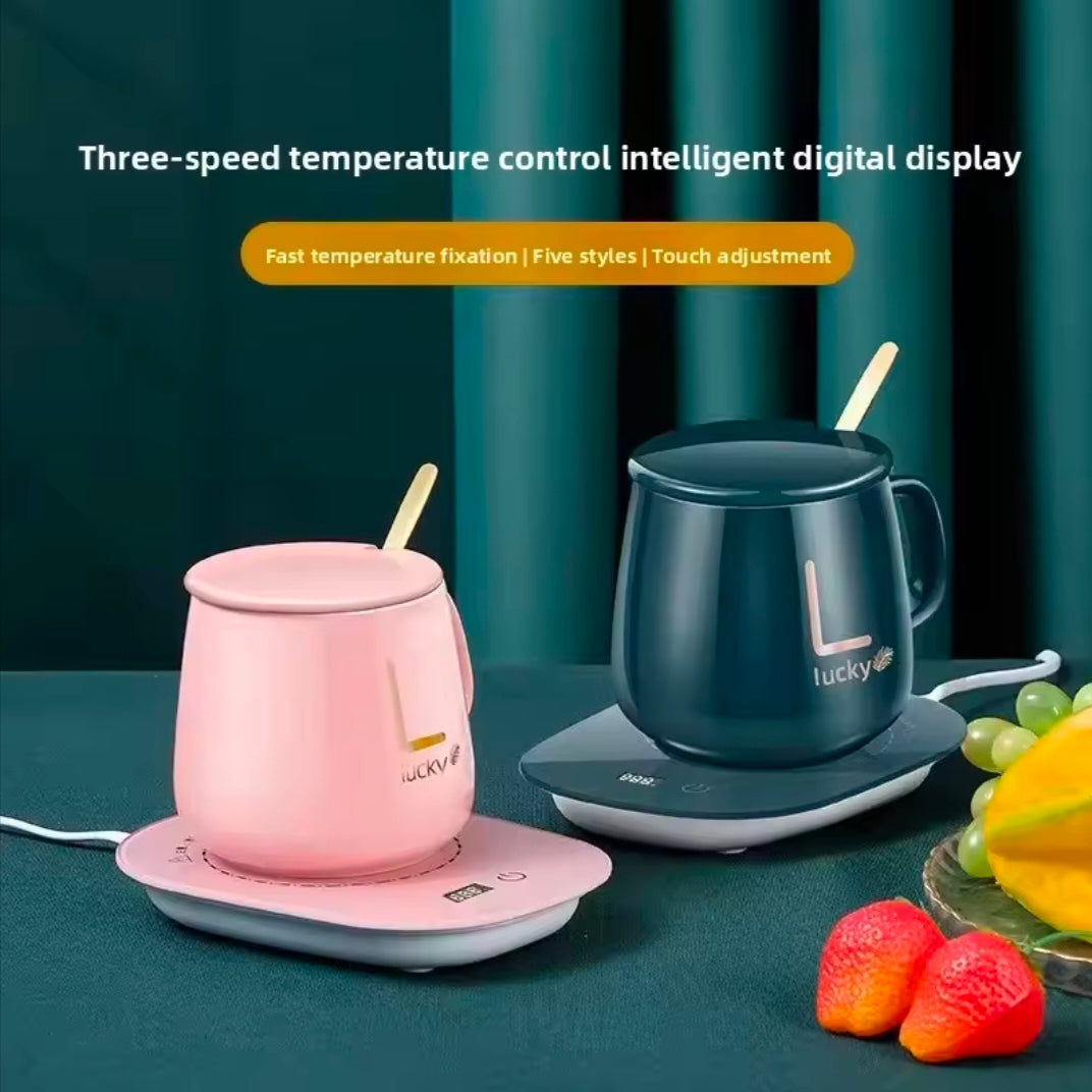 400ml Smart Ceramic Cup Coaster Warmer Thermostatic Coffee Heating Electric Mug Set Milk Tea Heating Water Coffeeware
