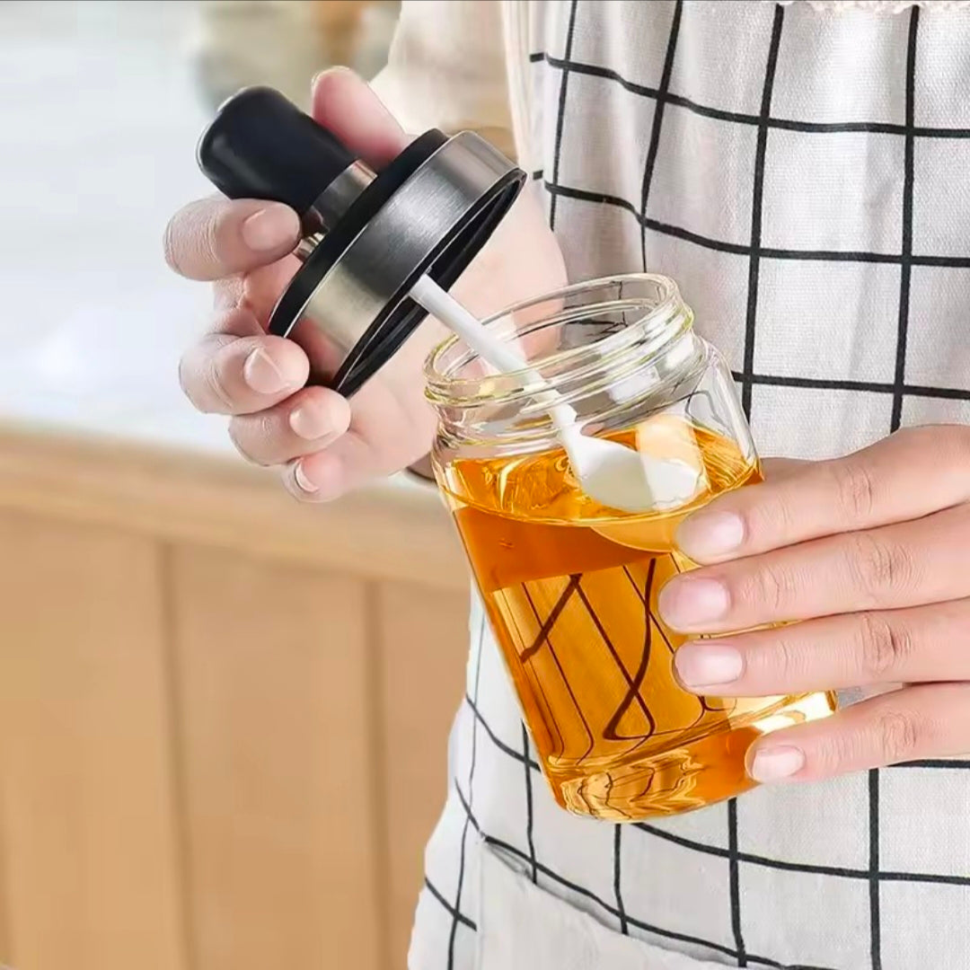 Kitchen Salt Pepper Bottle Glass Seasoning Bottle With Spoon Bush Sugar Salt Dispenser Seasoning Jar Cooking Shaker Container