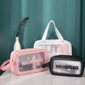 Portable Makeup Bag Large Capacity Make Up Brushes Lipstick Powder Travel Cosmetics Storage Toiletry Bag Waterproof Transparent